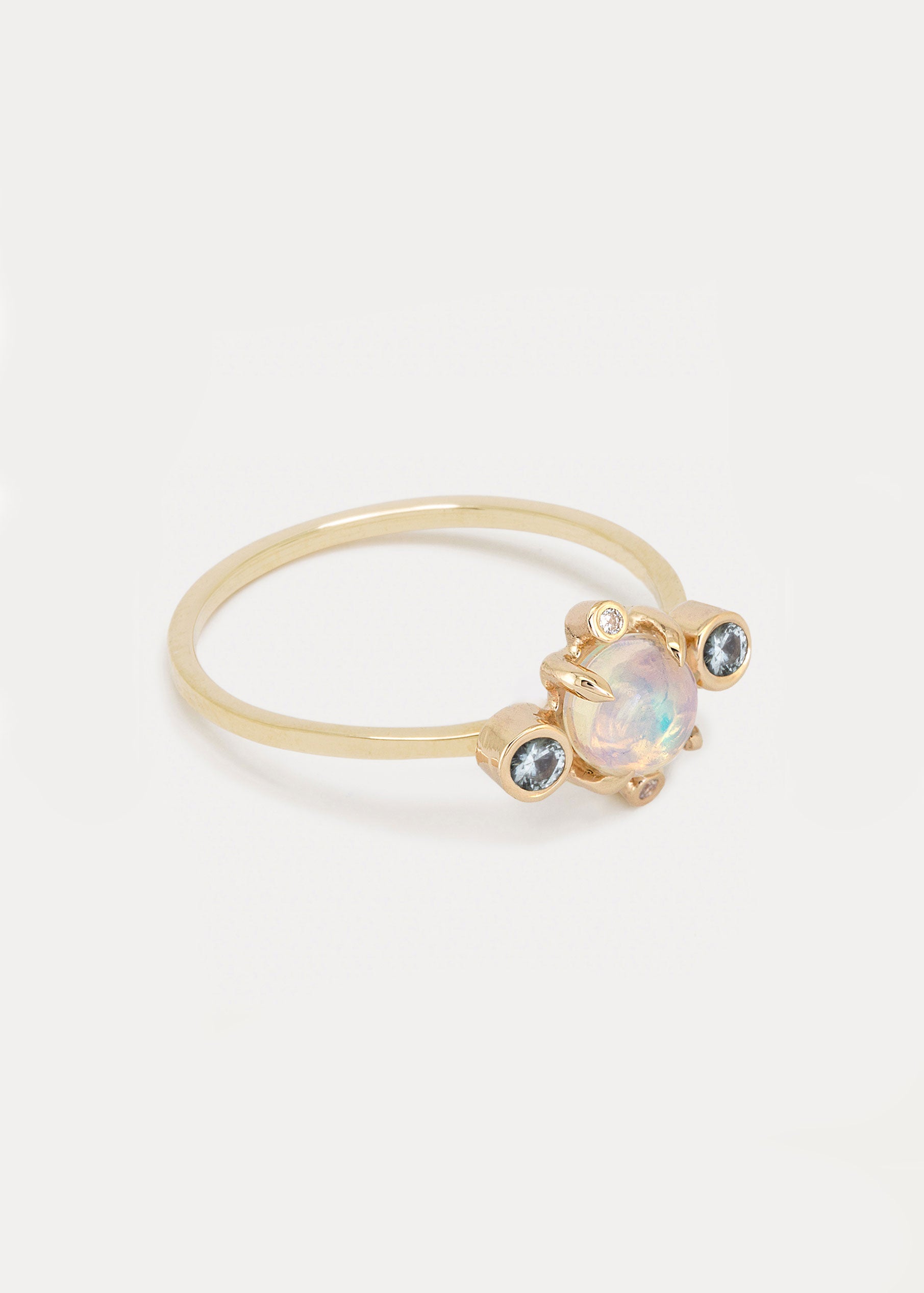 Astral Ring • Opal & Sky Blue Topaz