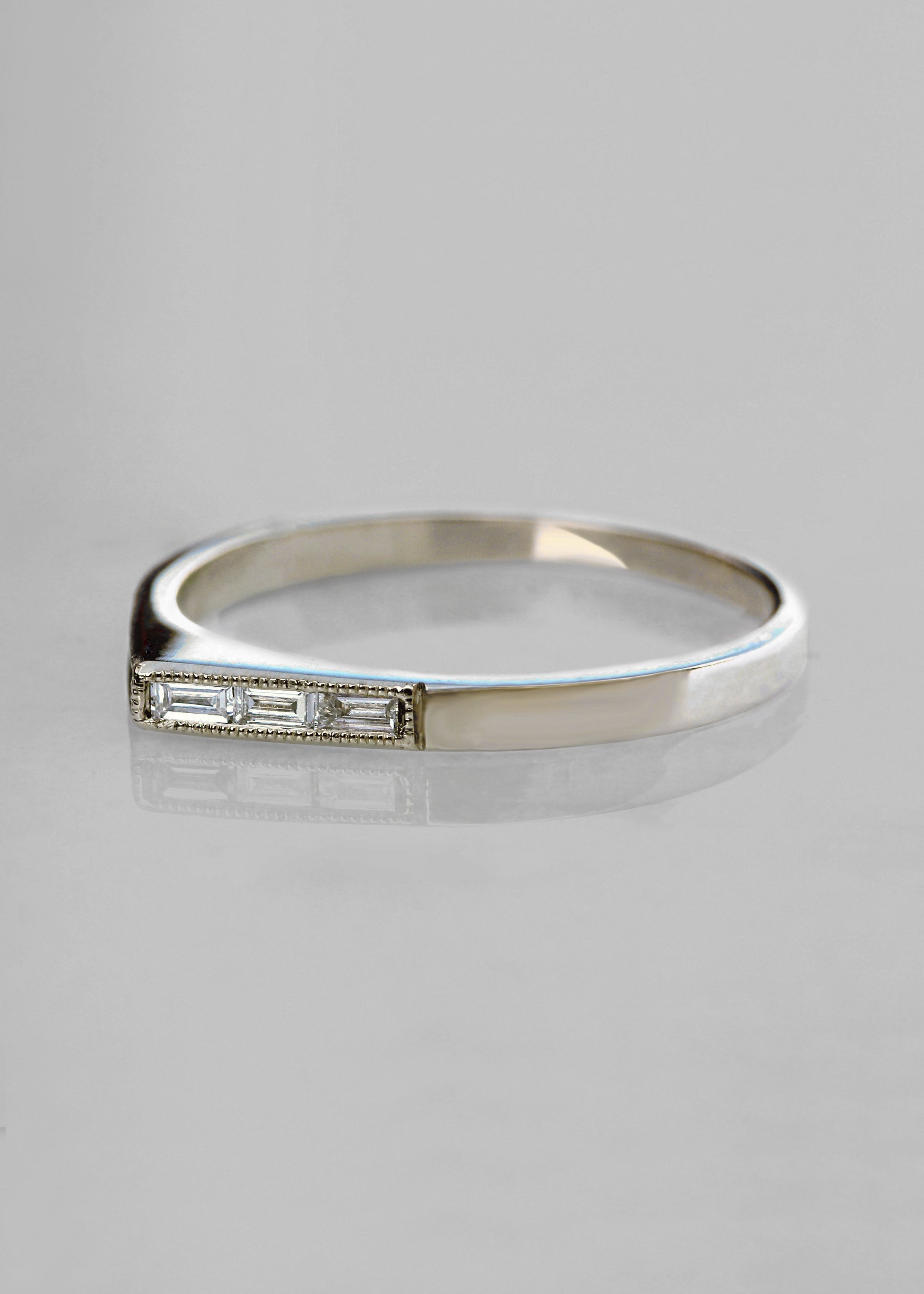 Wide Bauguette Bateau Ring