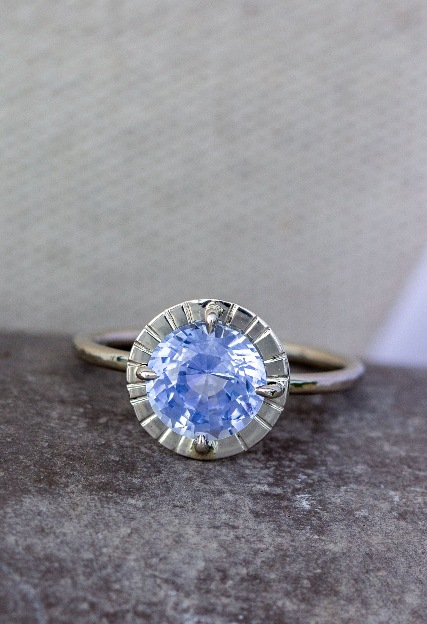 Ceylon Sapphire Etruscan Ring