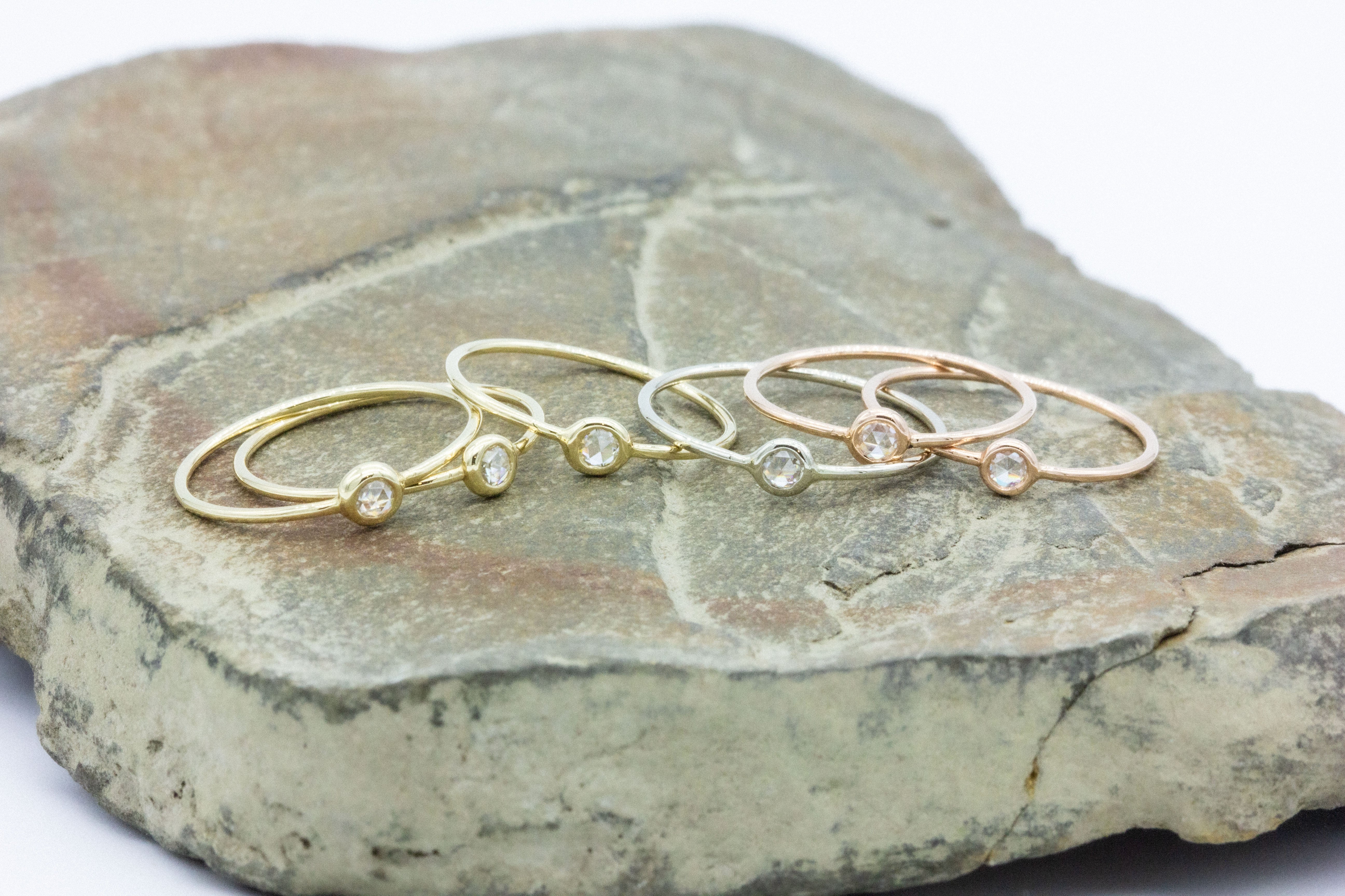 Yellow Gold Moissanite Pip Ring