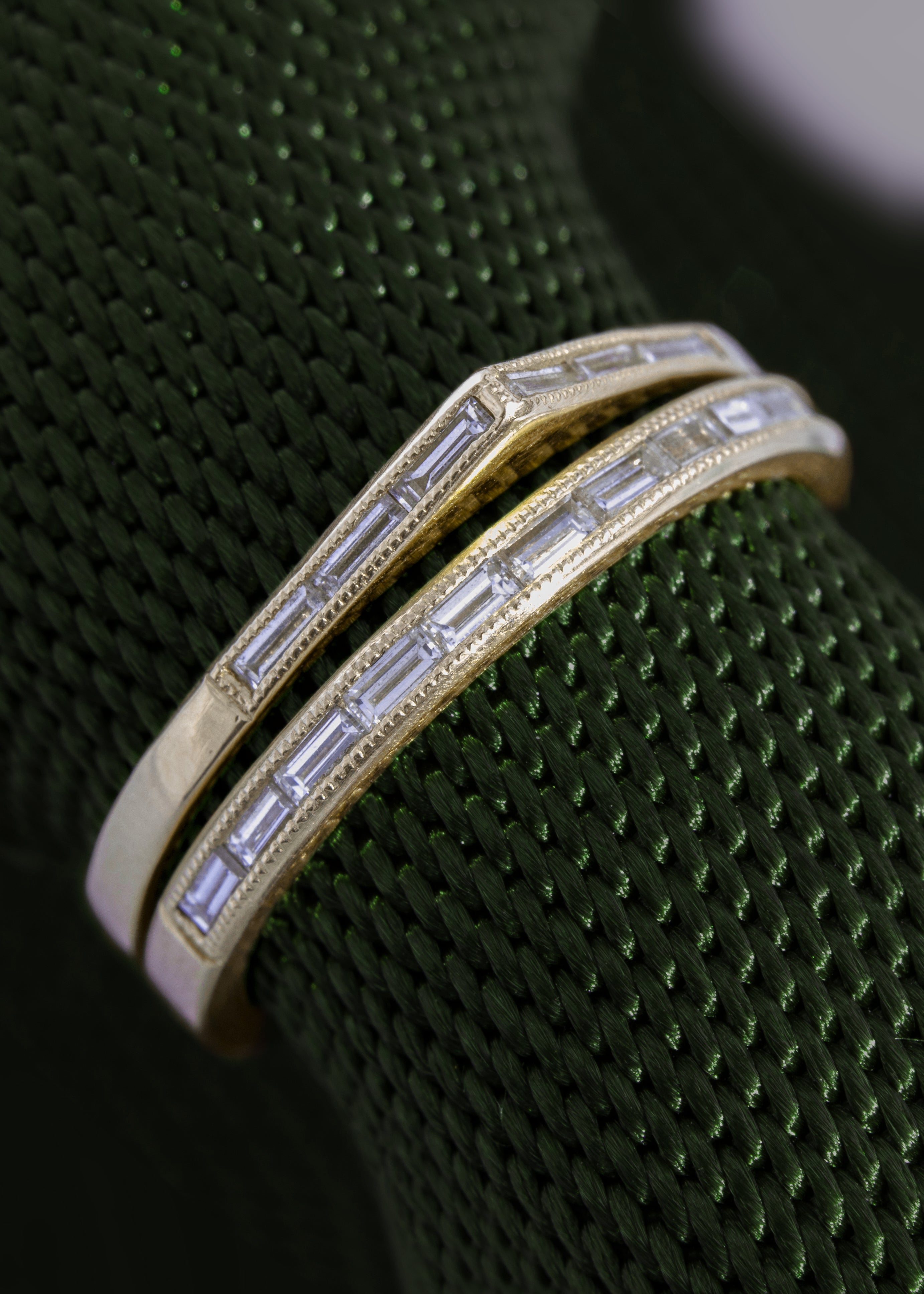 Thin Baguette Bateau Ring