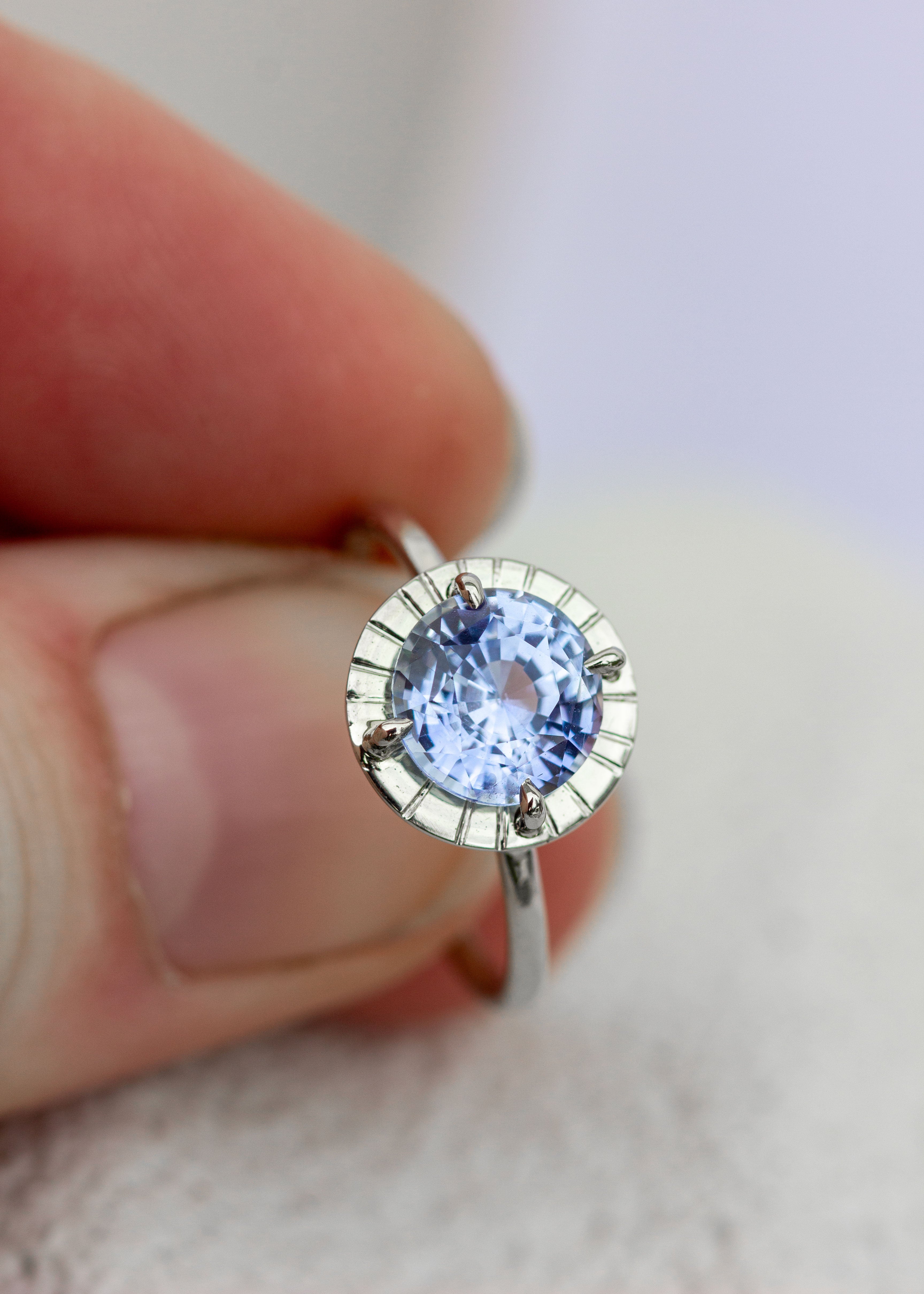 Ceylon Sapphire Etruscan Ring