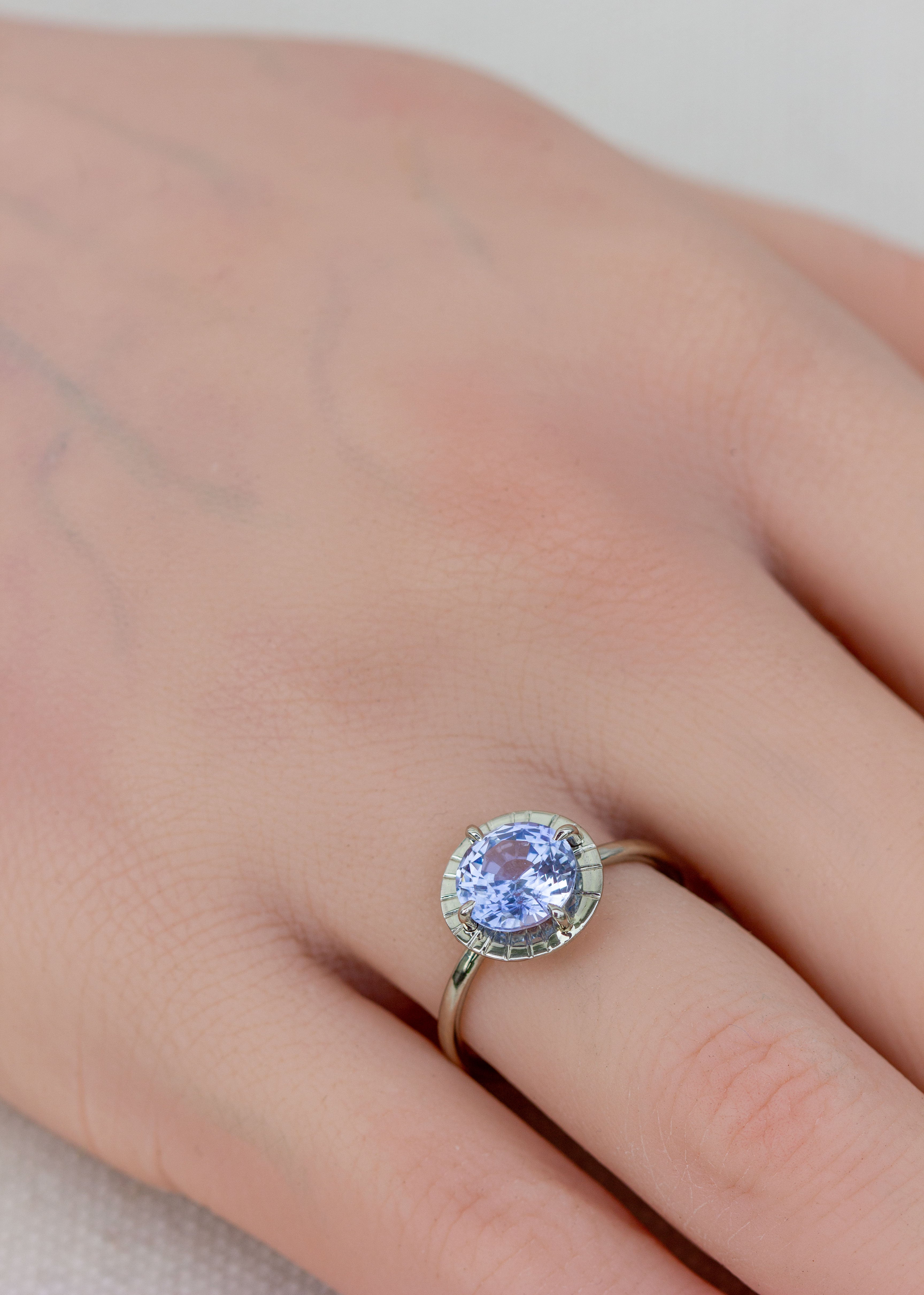 Ceylon Sapphire Etruscan Ring