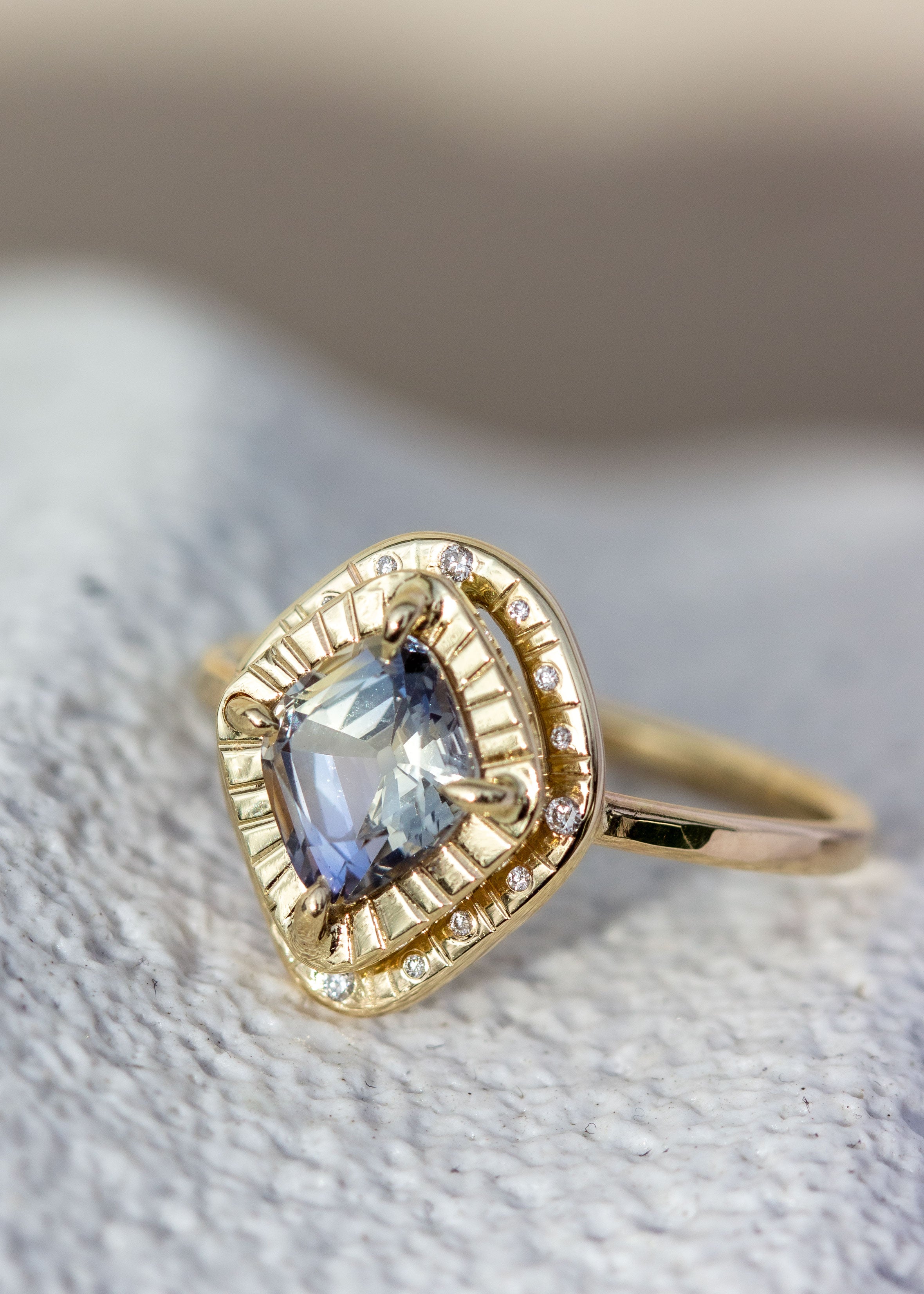 Mezzanine Ring No. 1 with Bi-Colored Sapphire