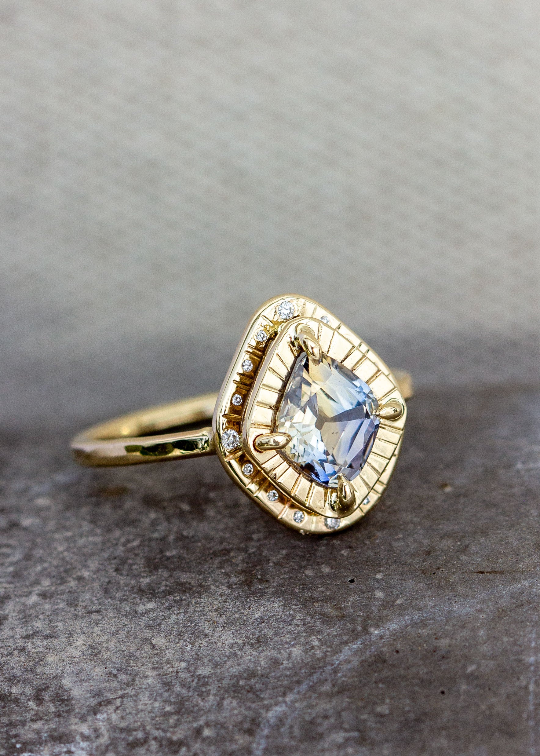 Mezzanine Ring No. 1 with Bi-Colored Sapphire