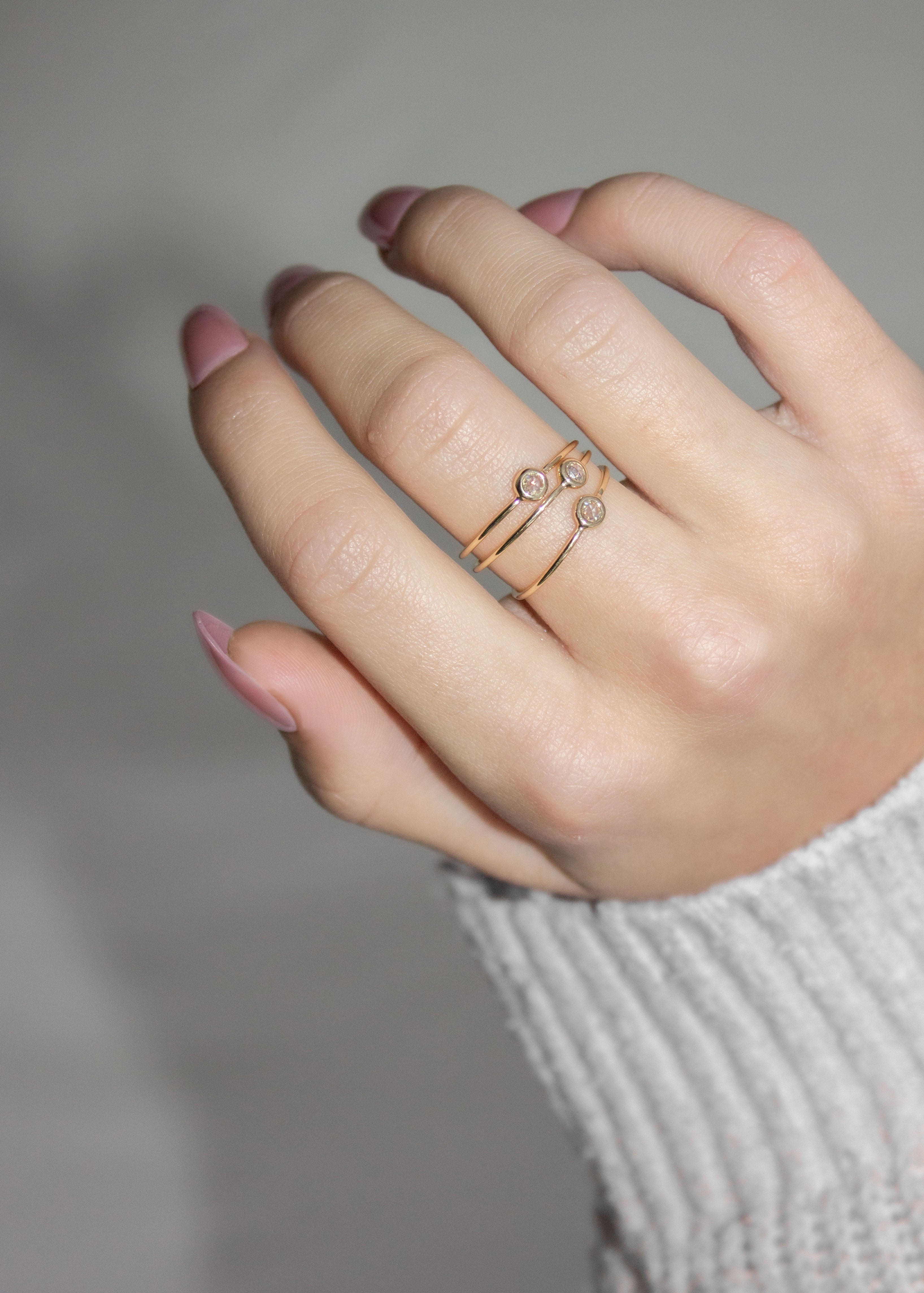 Yellow Gold Moissanite Pip Ring