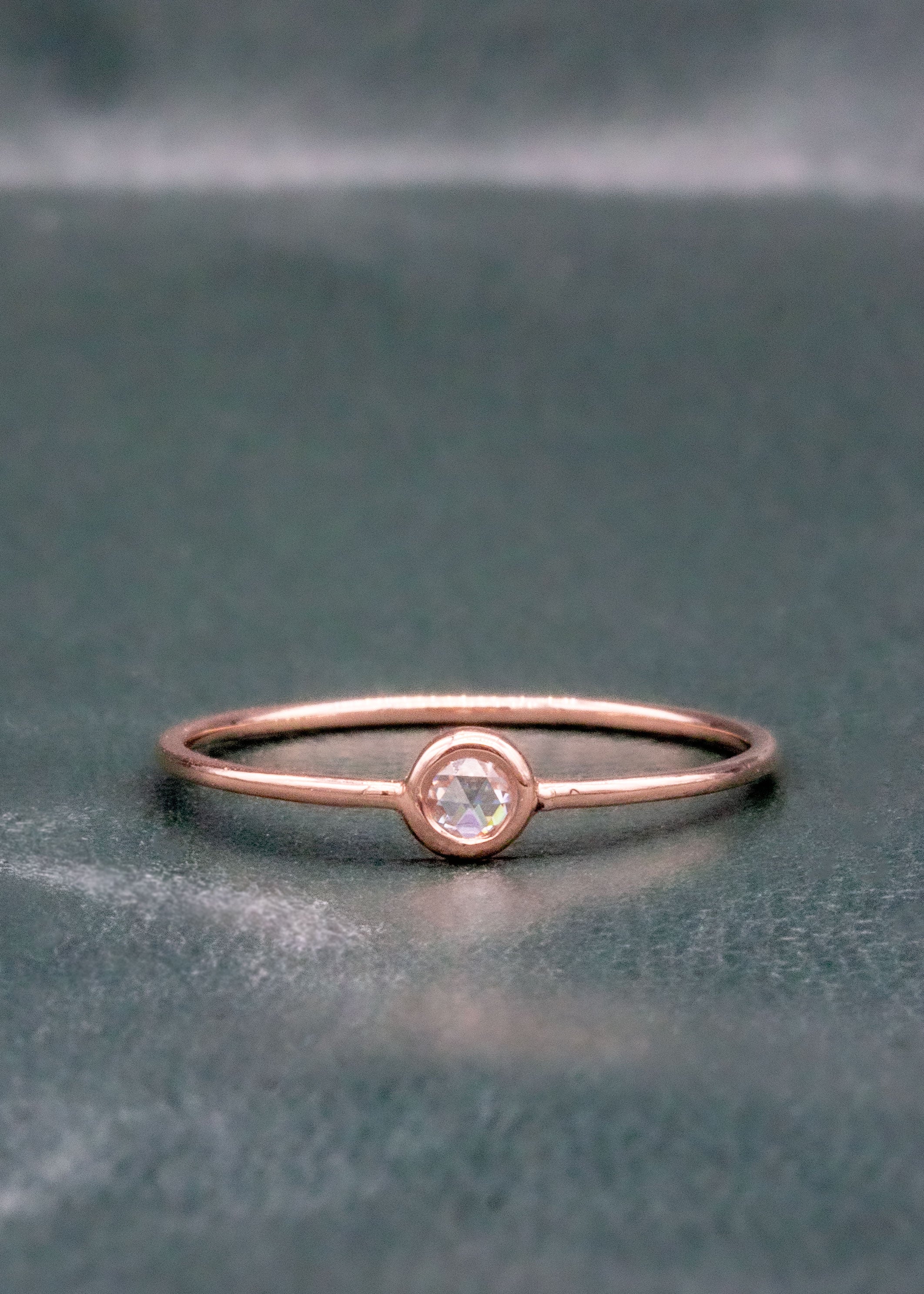 Rose Gold Moissanite Pip Ring