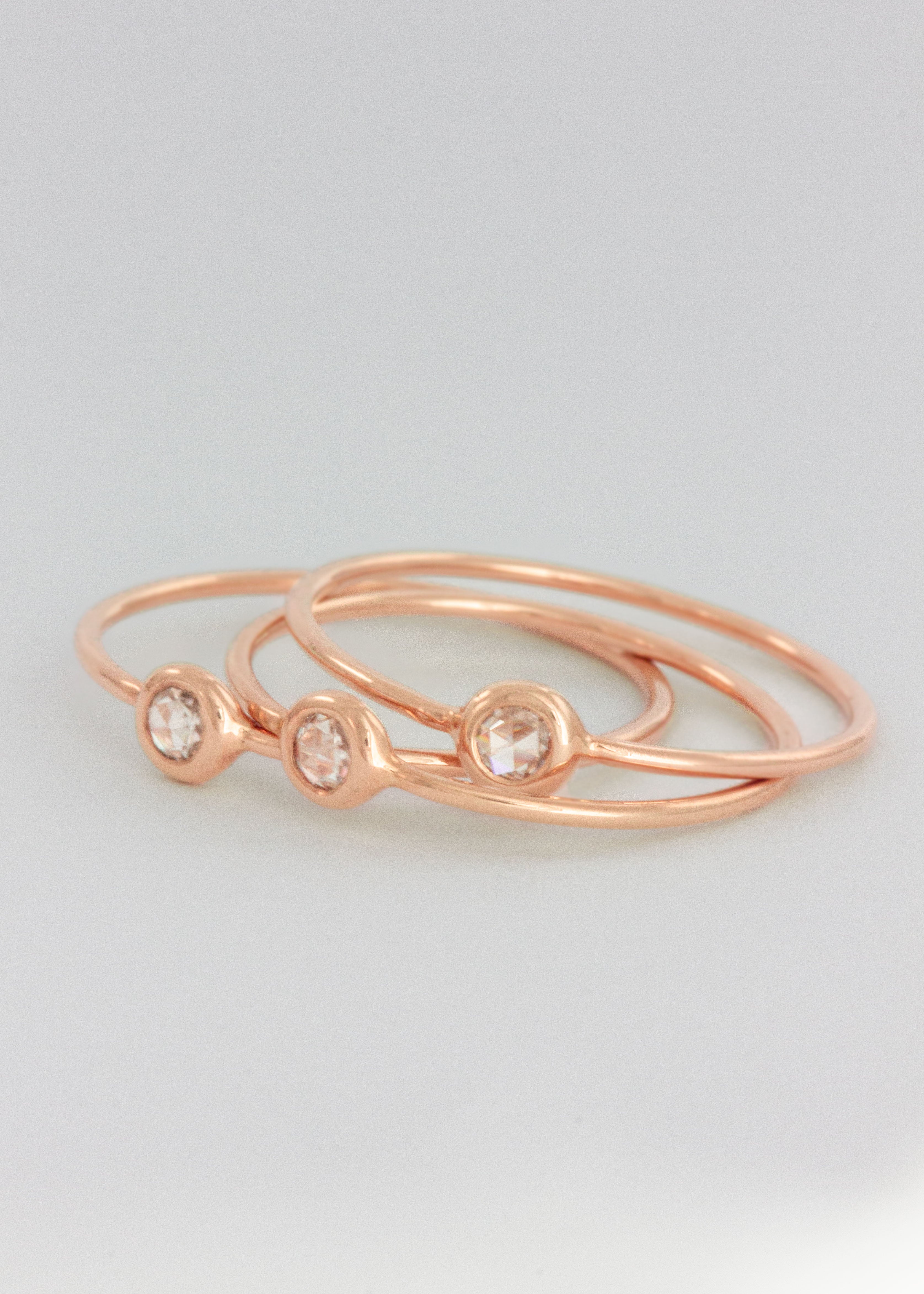 Rose Gold Moissanite Pip Ring