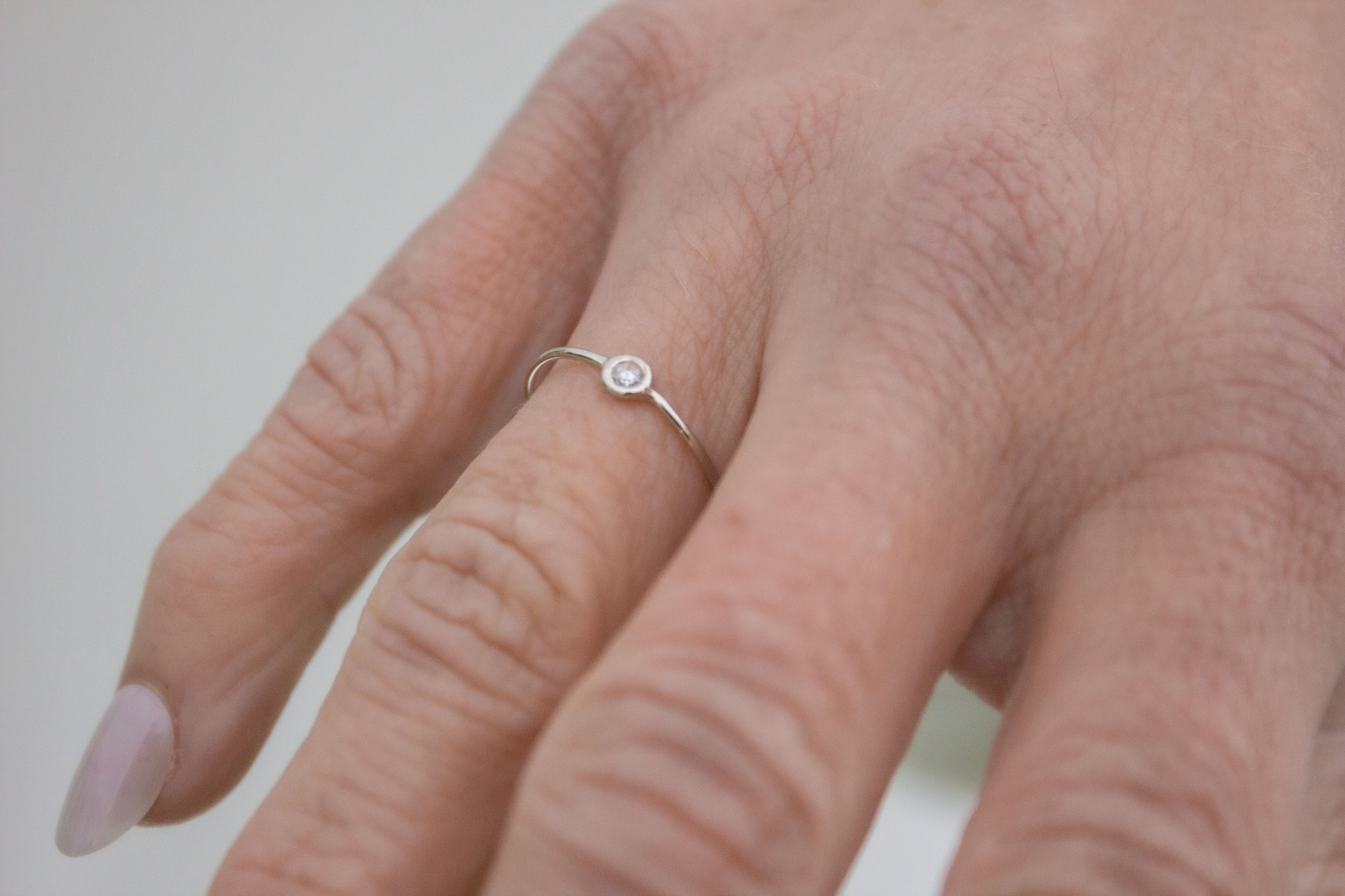 White Gold Moissanite Pip Ring
