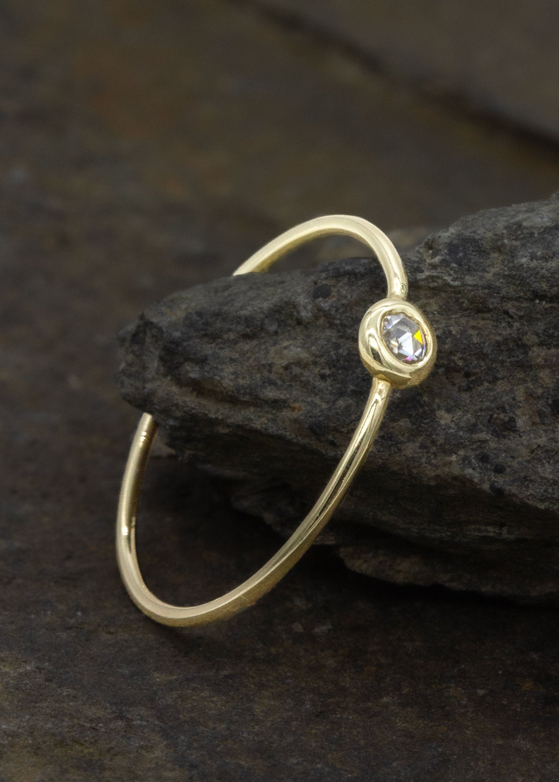 Yellow Gold Moissanite Pip Ring