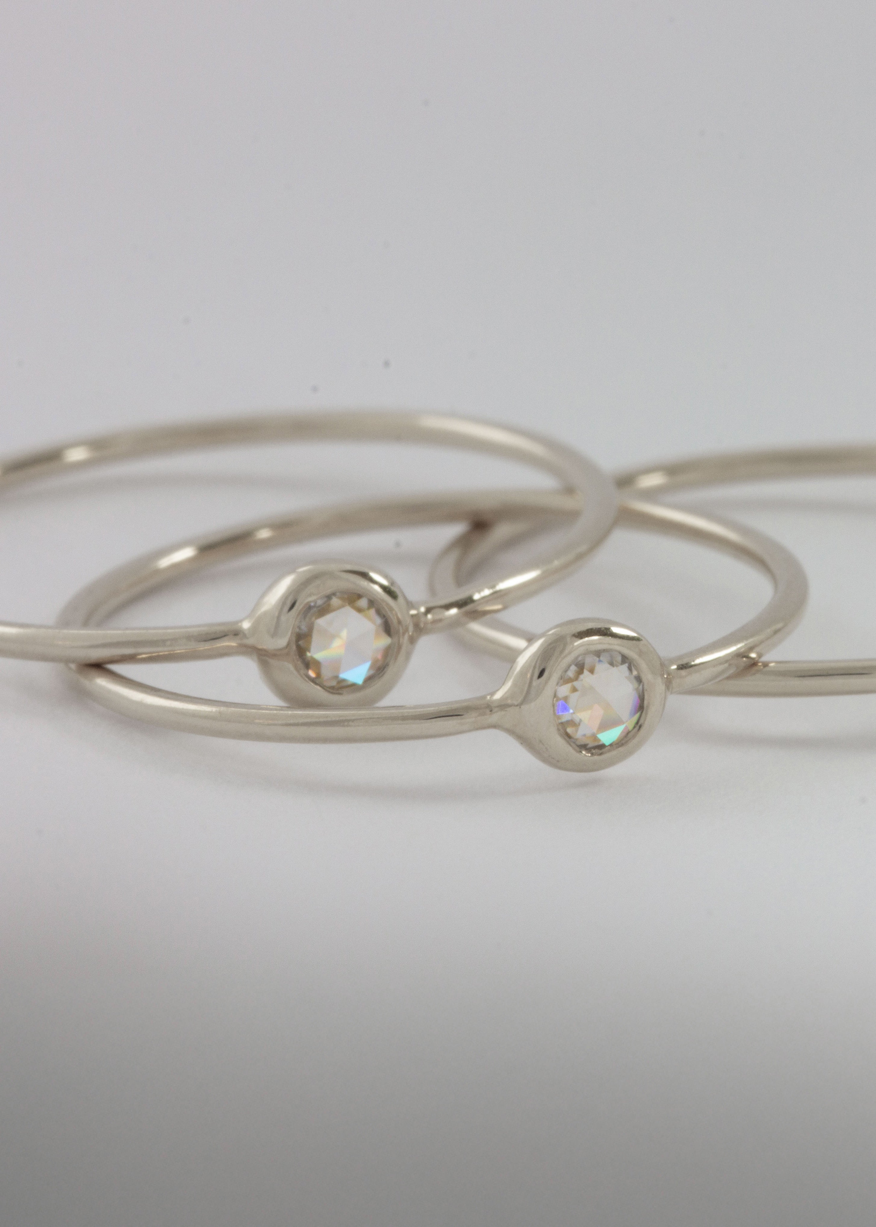 White Gold Moissanite Pip Ring