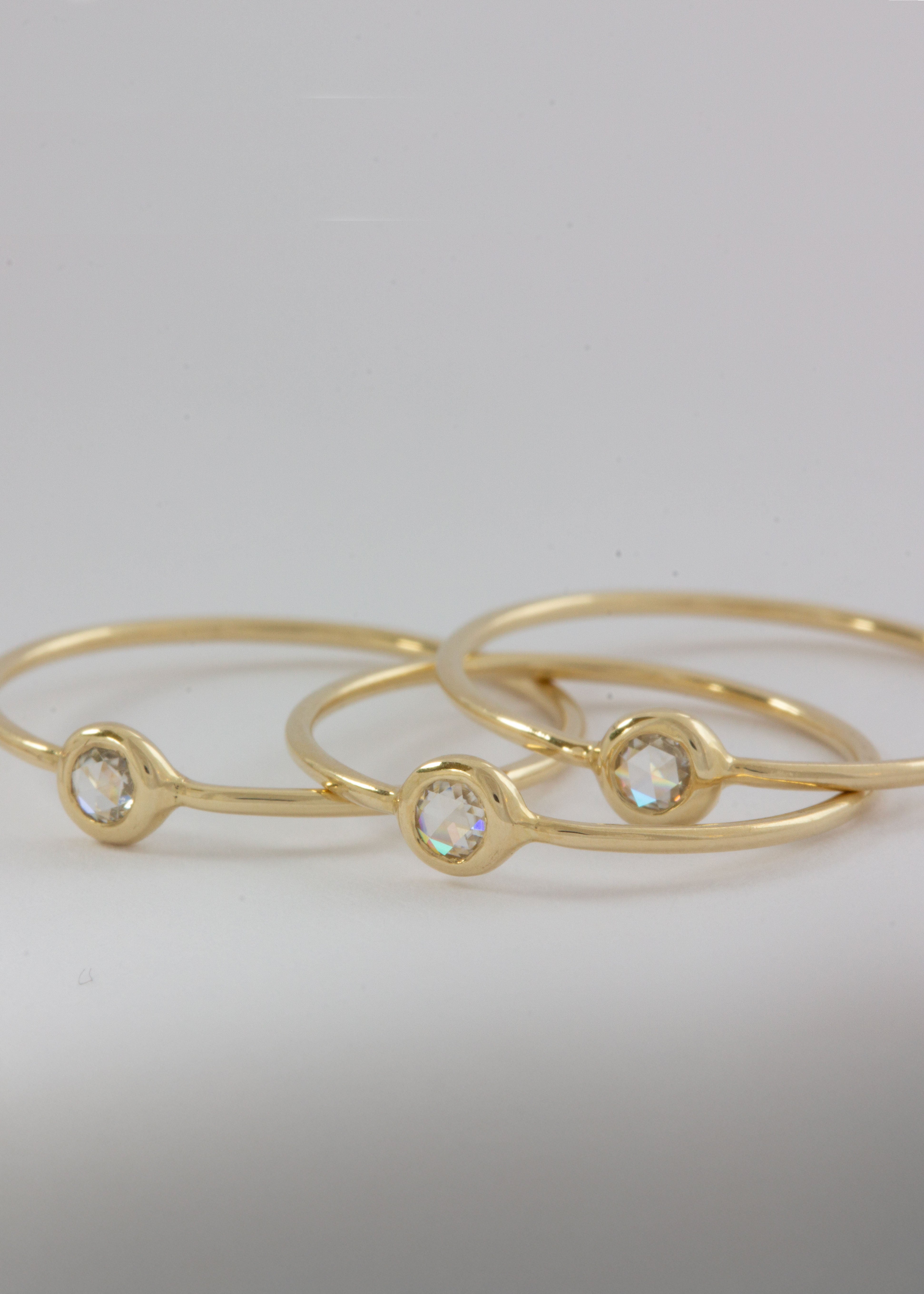 Yellow Gold Moissanite Pip Ring