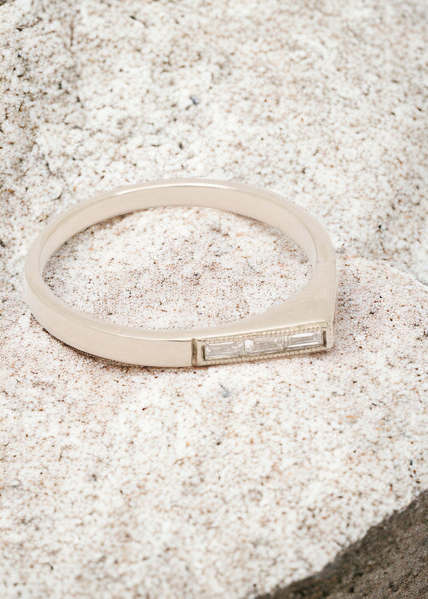 Wide Bauguette Bateau Ring