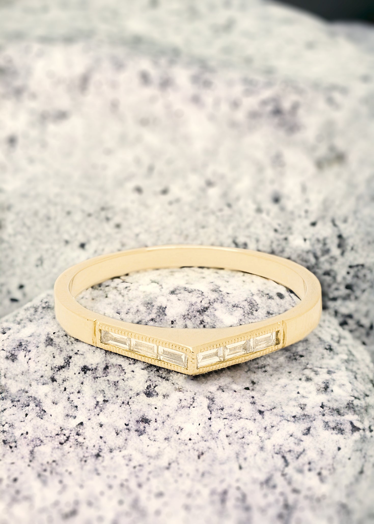 Wide Bauguette Bateau Ring