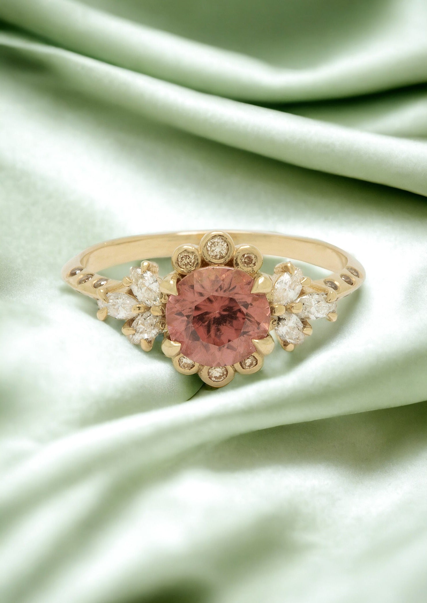 Briar Rose Ring with Blush Zircon